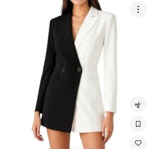 NWT Anthropology Endless Rose Contrast Black & White Colorblock Romper